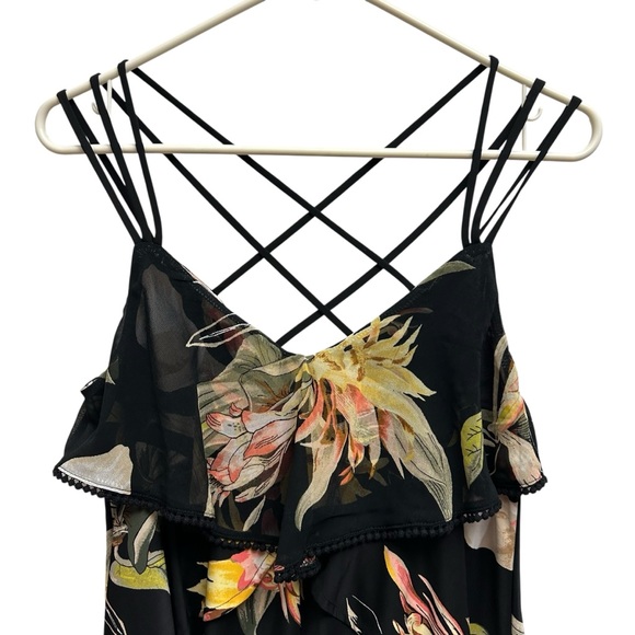 White House Black Market Strappy Floral Tiered Ruffle Top - Picture 1 of 13
